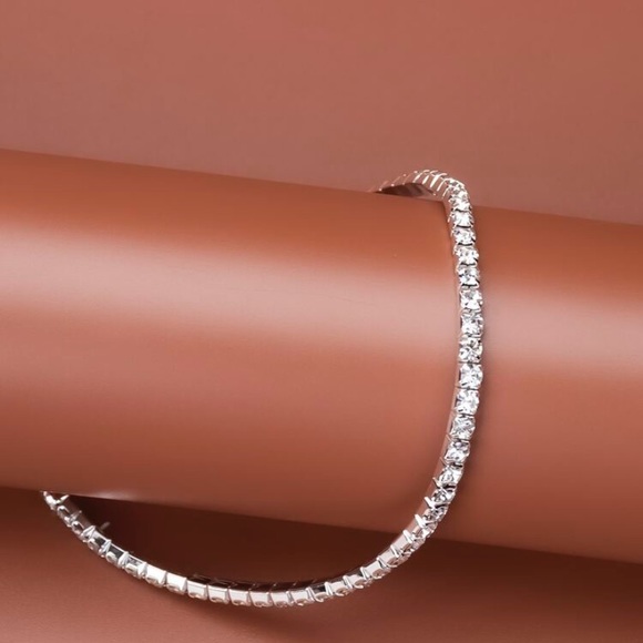 Crystal Ankle Bracelet 8 1/2”-10” stretchy NEW - Picture 8 of 11